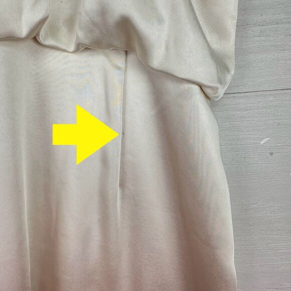 Revolve L'Academie Alicia Satin Midi Dress S Ivory Sleeveless Pleated Si… - Picture 11 of 16